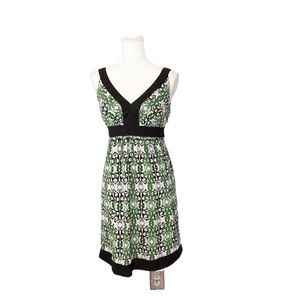 Trulli Green White Black Sleeveless Dress Size 8P